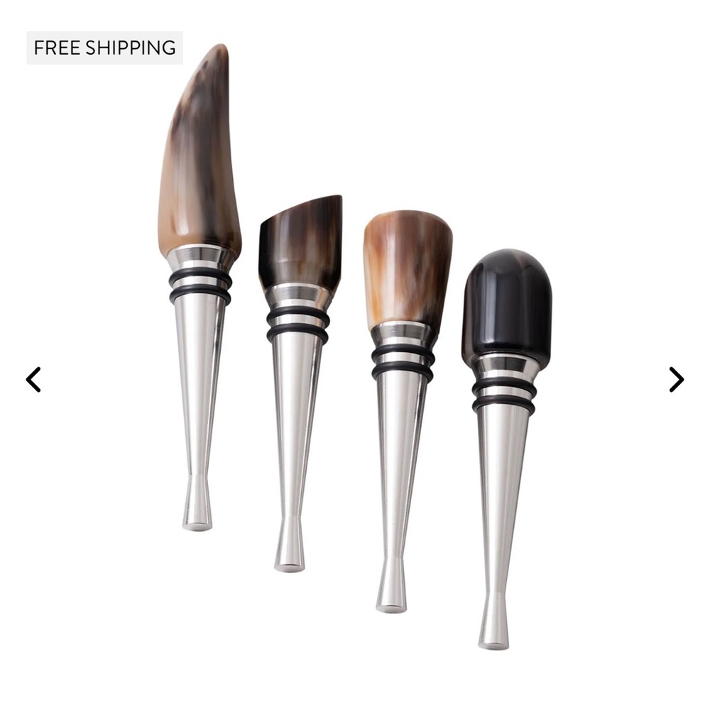 Zanchi 1952 Set of Four Natural Horn Wine Stoppers